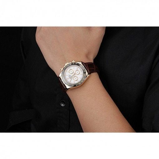 Rolex Cosmograph Daytona Gold Case White Dial Brown Leather Bracelet 622633 - Image 10