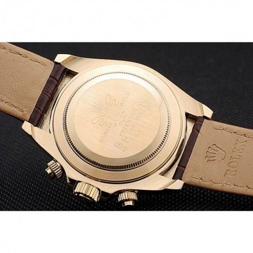 Rolex Cosmograph Daytona Gold Case White Dial Brown Leather Bracelet 622633 - Image 8