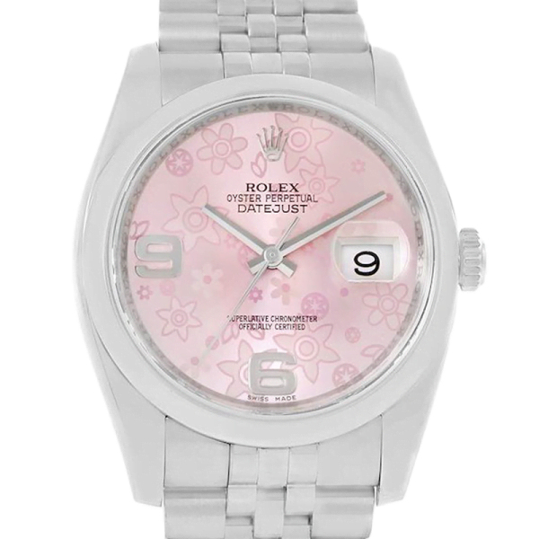 Rolex Datejust 116200PFAJ 36MM Pink Floral Dial Silver-tone Case