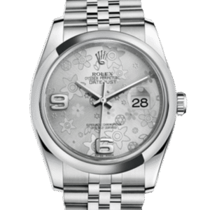 Rolex Datejust 116200SFAJ 36MM Silver Floral Dial Silver-tone Case