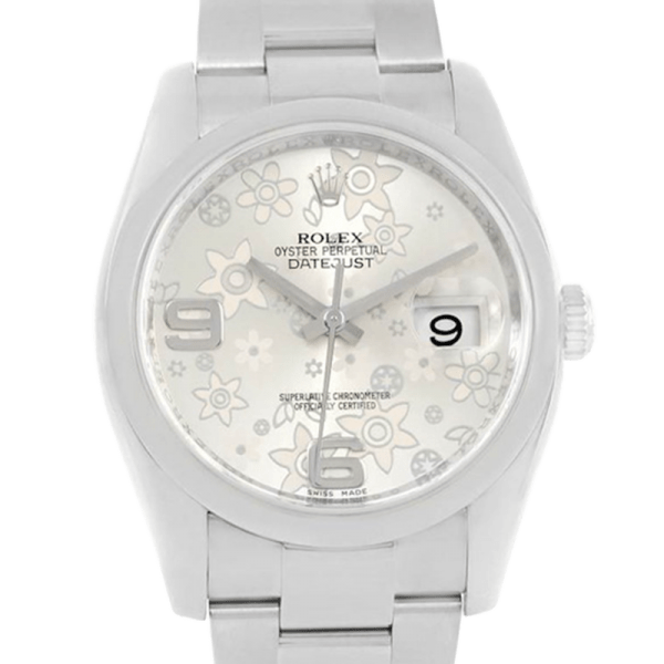 Rolex Datejust 116200SFAO 36MM Silver Floral Dial Silver-tone Case