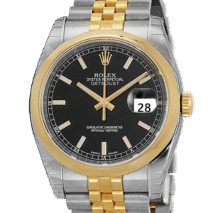 Rolex Datejust 116203BKSJ 36MM Black Dial Silver-tone Case