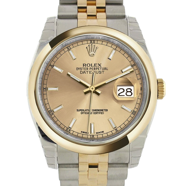 Rolex Datejust 116203CSJ 36MM Champagne Dial Silver-tone Case