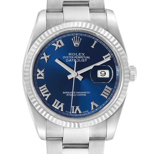 Rolex Datejust 116234BLRO 36MM Blue Dial Silver-tone Case