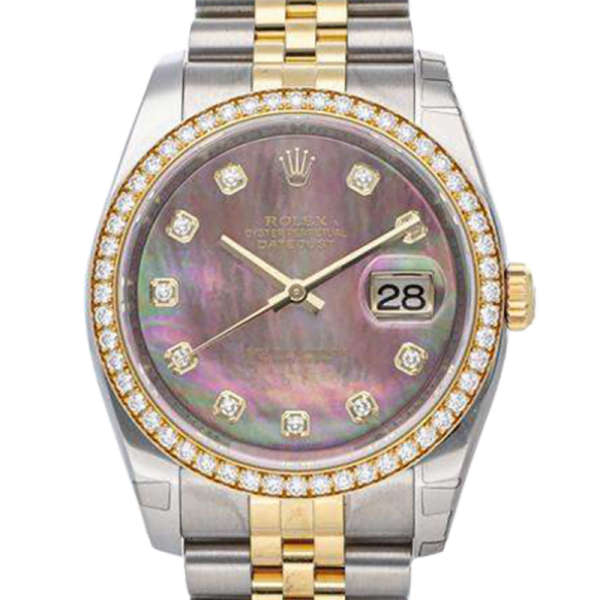 Rolex Datejust 116243BKMDJ 36MM Mother of Pearl Silver-tone Case