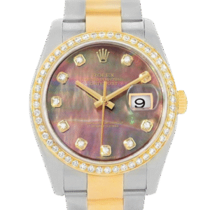 Rolex Datejust 116243BKMDO 36MM Mother of Pearl Silver-tone Case