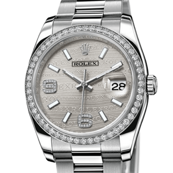 Rolex Datejust 116244-72600 36MM Silver Wave Dial Silver-tone Case