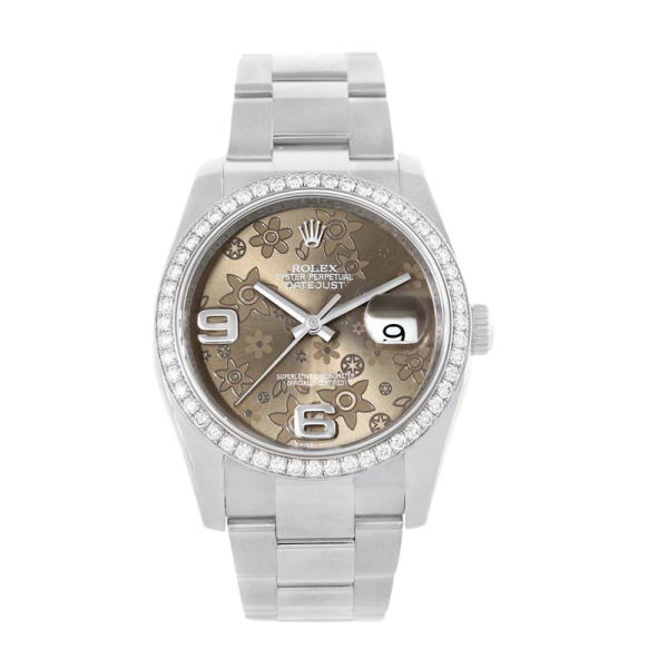 Rolex Datejust 116244BFAO 36MM Bronze Floral Dial Silver-tone Case - Image 2