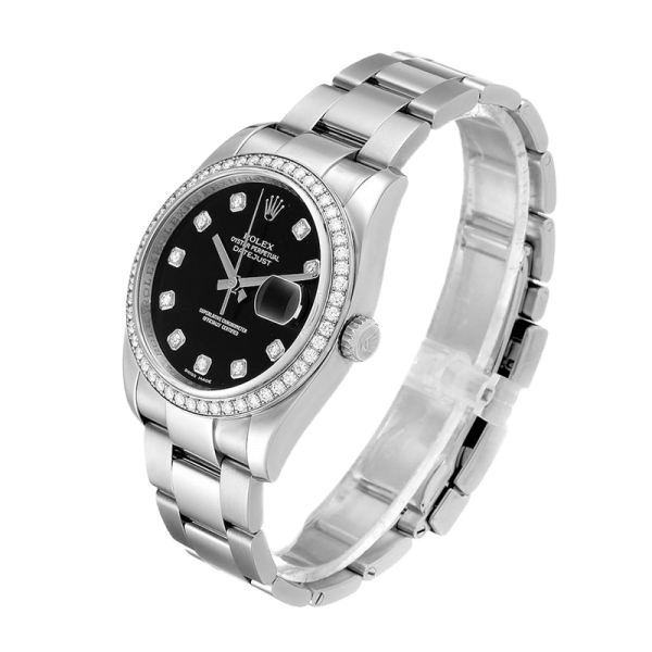Rolex Datejust 116244BKDO 36MM Black Dial Silver-tone Case - Image 3