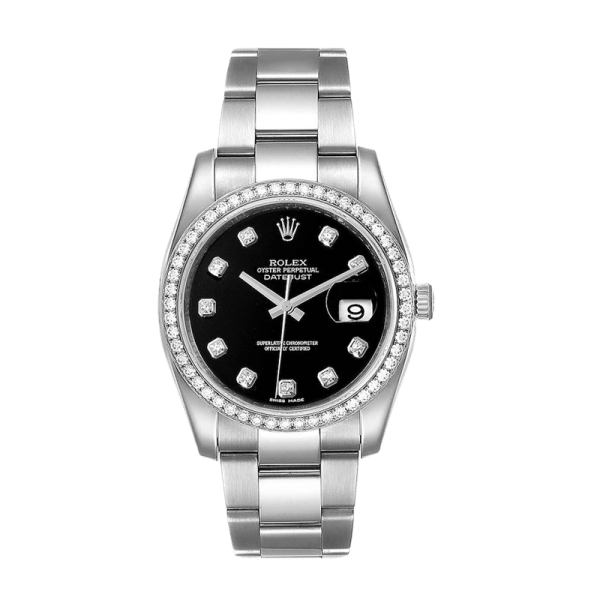 Rolex Datejust 116244BKDO 36MM Black Dial Silver-tone Case - Image 2