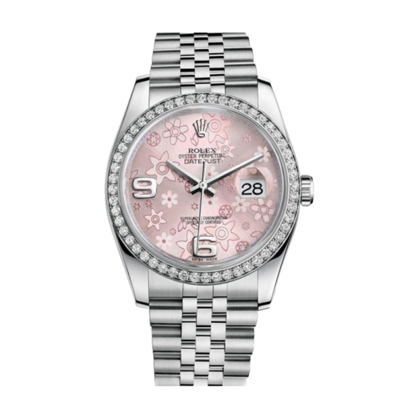 Rolex Datejust 116244PFAJ 36MM Pink Floral Dial Silver-tone Case - Image 2