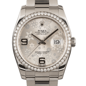 Rolex Datejust 116244SFAO 36MM Silver Floral Dial Silver-tone Case
