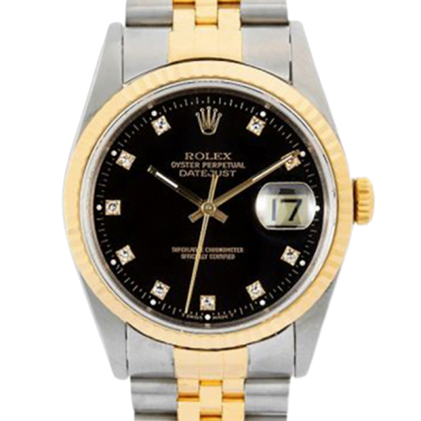 Rolex Datejust 16233BKDJ 36MM Black Dial Silver-tone Case