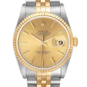 Rolex Datejust 16233CSJ 36MM Gold Dial Silver-tone Case