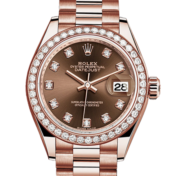 Rolex Datejust 279135rbr-0017 28MM Brown Dial Rose Gold-tone Case
