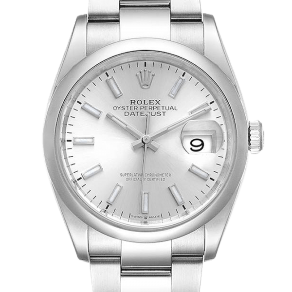 Rolex Datejust m126200-0002 36MM Silver Floral Dial Silver-tone Case