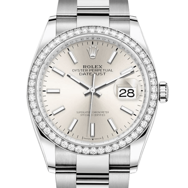 Rolex Datejust m126284rbr-0006 36MM Silver Dial Silver-tone Case