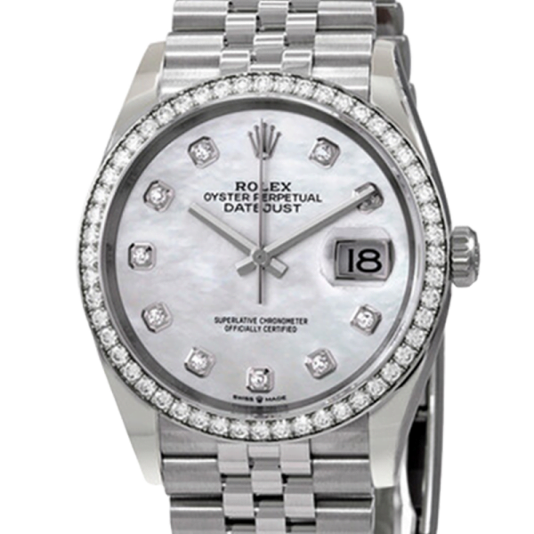 Rolex Datejust m126284rbr-0011 36MM Mother of Pearl Dial Silver-tone Case
