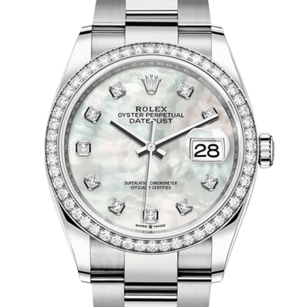 Rolex Datejust m126284rbr-0012 36MM Mother of Pearl Dial Silver-tone Case