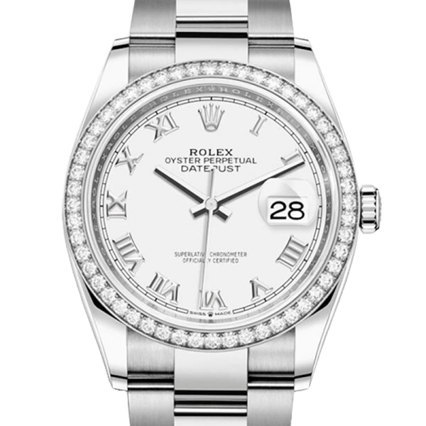 Rolex Datejust m126284rbr-0018 36MM White Dial Silver-tone Case