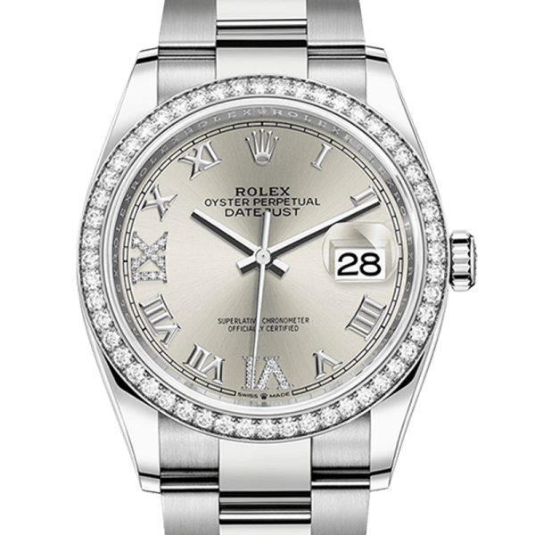 Rolex Datejust m126284rbr-0022 36MM Silver Dial Silver-tone Case