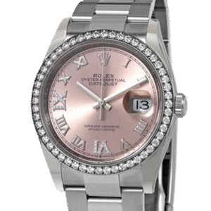 Rolex Datejust m126284rbr-0024 36MM Pink Dial Silver-tone Case