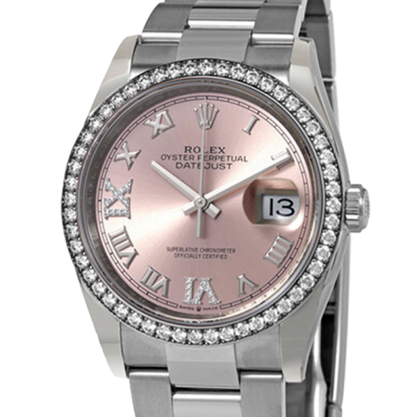 Rolex Datejust m126284rbr-0024 36MM Pink Dial Silver-tone Case