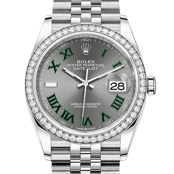Rolex Datejust m126284rbr-0037 36MM Gray Dial Silver-tone Case