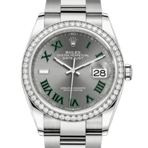Rolex Datejust m126284rbr-0038 36MM Gray Dial Silver-tone Case