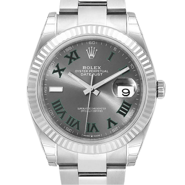 Rolex Datejust m126334-0021 41MM Wimbledon Dial Silver-tone Case