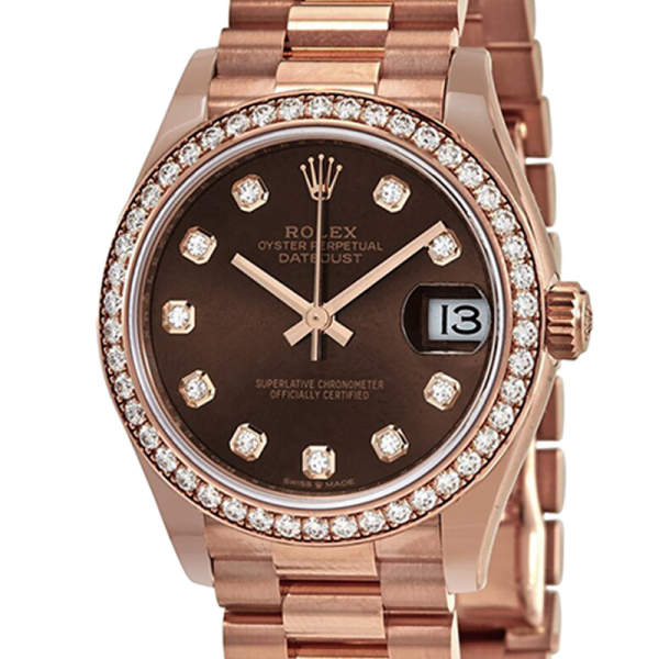 Rolex Datejust m278285rbr-0006 31MM Chocolate Dial Rose Gold-tone Case