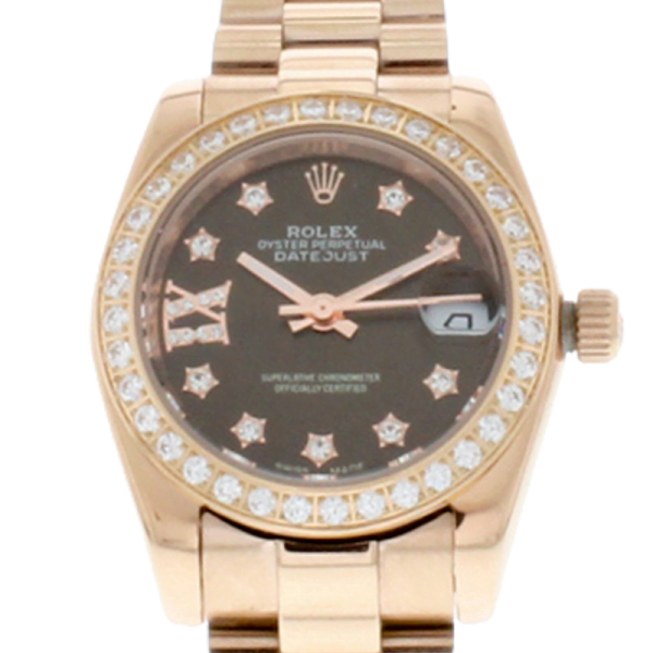 Rolex Datejust m279135rbr-0001 28MM Chocolate Diamond Dial Rose Gold-tone Case