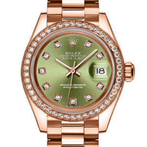 Rolex Datejust m279135rbr-0014 28MM Green Dial Rose Gold-tone Case
