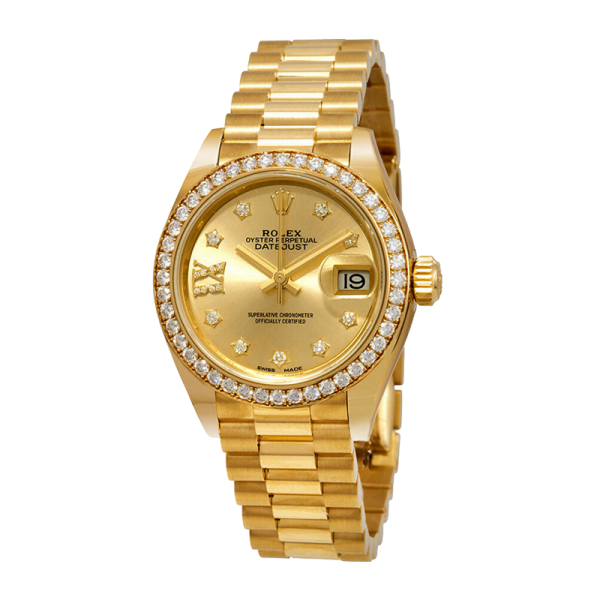 Rolex Datejust m279138rbr-0006 28MM Champagne Diamond Dial Gold-tone Case - Image 2