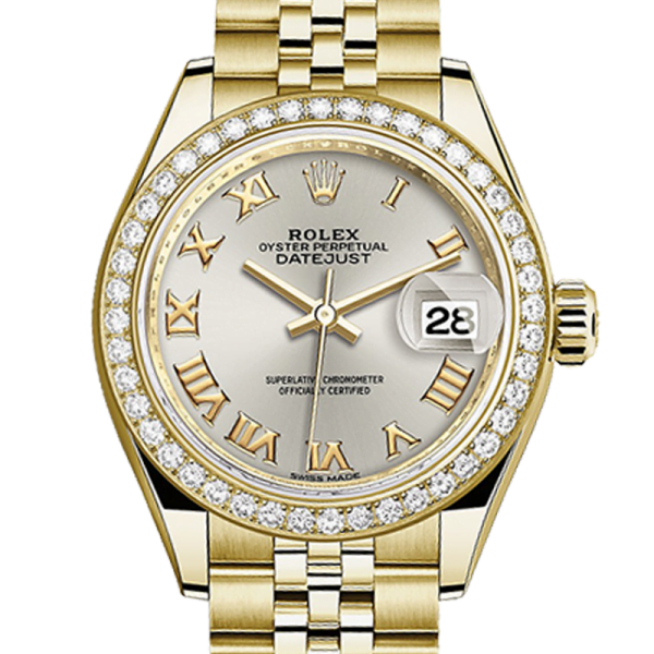 Rolex Datejust m279138rbr-0018 28MM Silver Dial Gold-tone Case