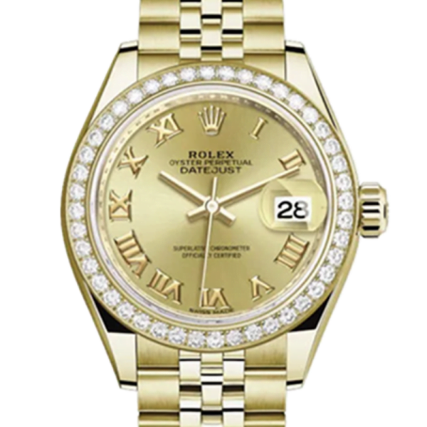 Rolex Datejust m279138rbr-0022 28MM Champagne Dial Gold-tone Case
