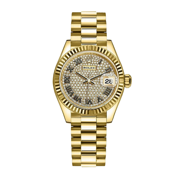 Rolex Datejust m279178-0031 28MM Diamond Paved Dial Gold-tone Case - Image 2