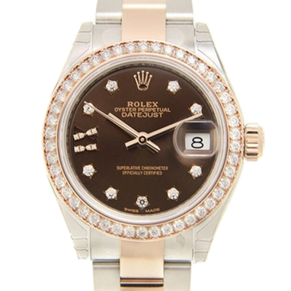 Rolex Datejust m279381rbr-0004 28MM Chocolate Dial Silver-tone Case