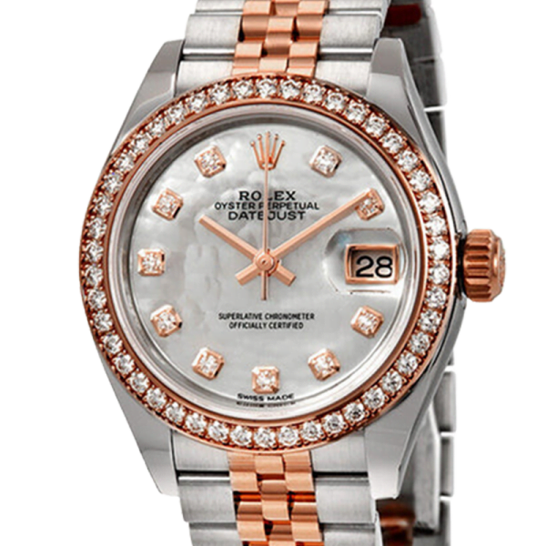 Rolex Datejust m279381rbr-0013 28MM Mother of Pearl Dial Silver-tone Case
