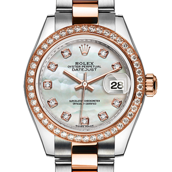 Rolex Datejust m279381rbr-0014 28MM Mother of Pearl Dial Silver-tone Case