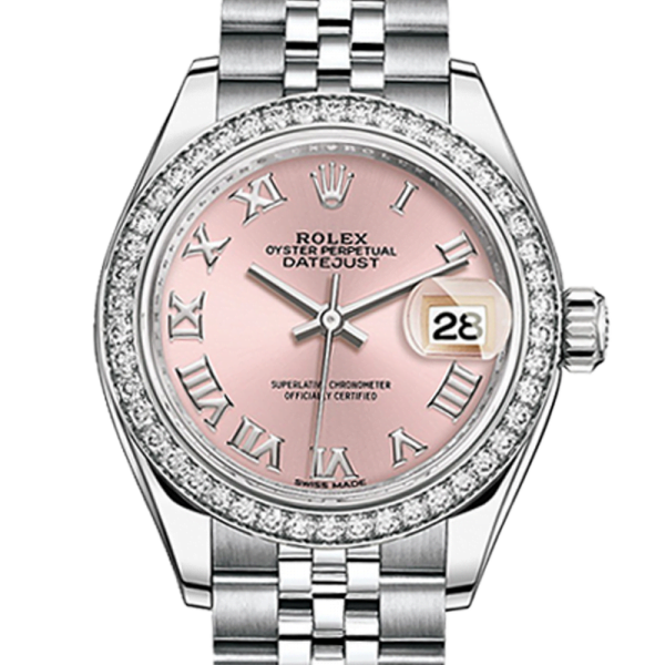 Rolex Datejust m279384rbr-0005 28MM Pink Dial Silver-tone Case
