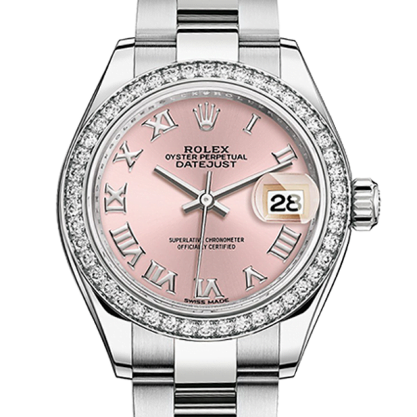 Rolex Datejust m279384rbr-0006 28MM Pink Dial Silver-tone Case