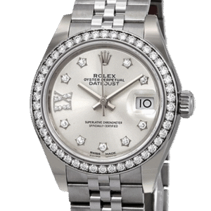 Rolex Datejust m279384rbr-0021 28MM Silver Diamond Dial Silver-tone Case