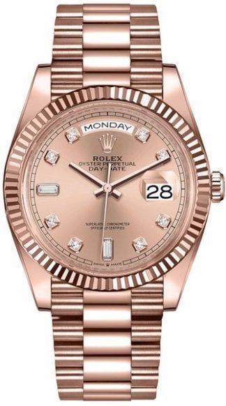 Rolex Day-Date 36 18k Everose Gold Women’s Watch 128235