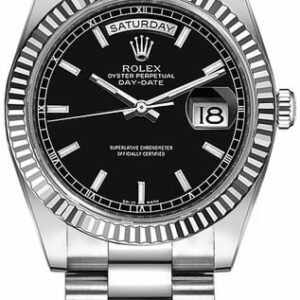Rolex Day-Date 36 Black Dial Watch 118239