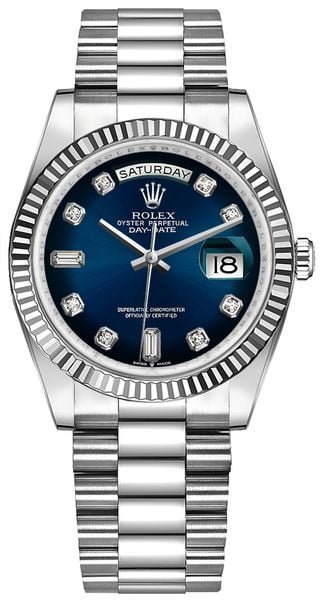 Rolex Day-Date 36 Blue Ombre Diamond Dial Men’s Watch 128239