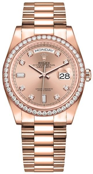 Rolex Day-Date 36 Diamond Bezel Women’s Watch 128345RBR
