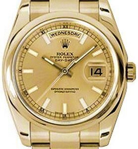 Rolex Day-Date 36 Oyster Bracelet Gold Watch 118208
