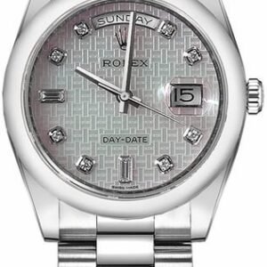 Rolex Day-Date 36 Platinum Mother of Pearl Watch 118206