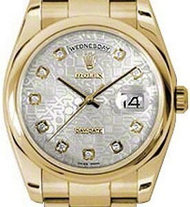 Rolex Day-Date 36 Silver Diamond Jubilee Watch 118208